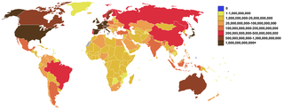 Weltkarte Auslandsverschuldung