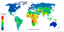 Weltkarte Säuglingssterblichkeit
