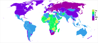 Weltkarte Bevölkerungswachstum