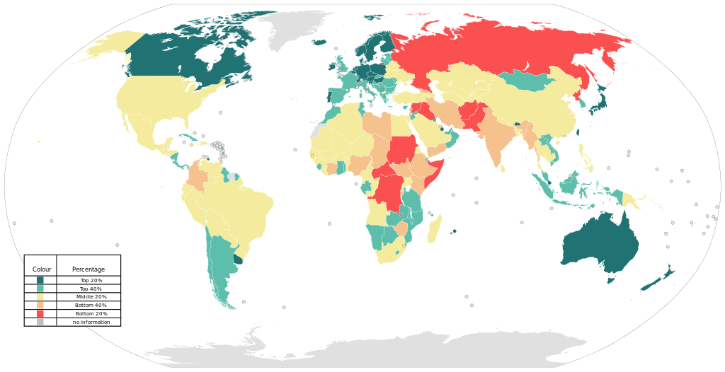 Weltkarte Global Peace Index