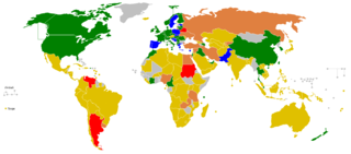 Weltkarte mit den Inflationsraten der einzelnen Länder